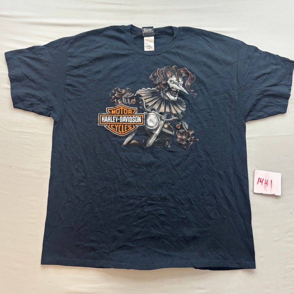 Harley-Davidson T Shirt Mens 2XL Black Evil Jester Quaid Temecula CA 2010 Biker